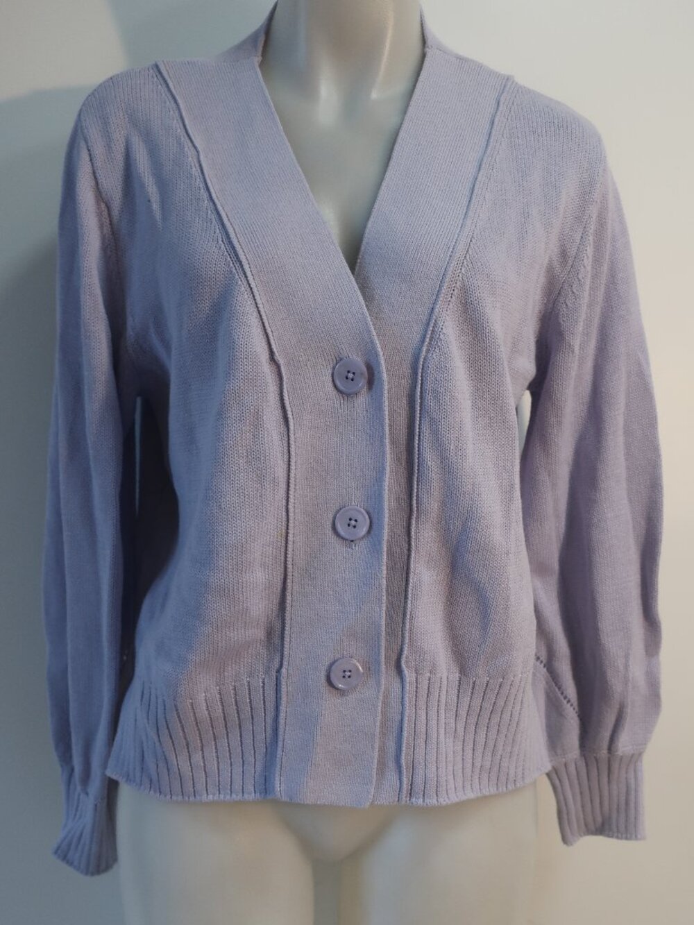 Womens 27 Miles Malibu (Item-107) Lavender V-Neck Cardigan Sweater M - Picture 8 of 16